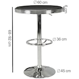 thumbnail of Bartisch Ø 60 cm American Diner Schwarz / Alu Design Bistrotisch Stehtisch rund