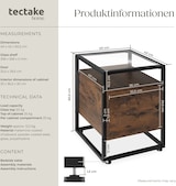 thumbnail of tectake Table de chevet Dudley 40 x 43 x 60,5 cm - Bois foncé industriel, rustique -404682