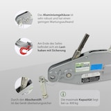 thumbnail of Seilzug 800kg Greifzug Seilwinde Forstseilwinde Offroad Winde 0,8 t to 20m Seil