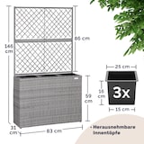 thumbnail of CASARIA® Blumenkasten Pflanztopf mit Rankgitter grau