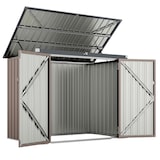 thumbnail of COSTWAY Contenedor para 2 cubos de basura con ruedas, metal galvanizado, cubo de basura con 2 puertas y tapa abatible