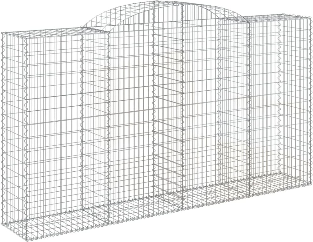 vidaXL Gabionen mit Hochbogen 8 Stk. 300x50x160/180cm Verzinktes Eisen