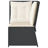 thumbnail of vidaXL Garten-Ecksofa mit Kissen Schwarz Poly Rattan