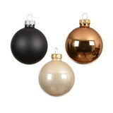 thumbnail of 16 Weihnachtskugeln Glas 8cm matt & glänzend Christbaumkugeln Weihnachtsbaumkugeln Groß Christbaumschmuck Weihnachtsbaumschmuck Deko Schwarz Braun Mix