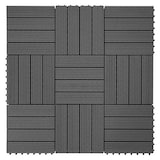 thumbnail of WPC Bodenfliese Rhone, Holzoptik Balkon/Terrasse, 11x je 30x30cm = 1qm ~ Premium, anthrazit linear