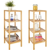 thumbnail of tectake Scaffale verticale in bambù 4 piani 33 x 33 x 97 cm - marrone - 401647