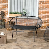 thumbnail of Silla acapulco de 2 plazas silla de jardín con reposabrazos cojines y marco de acero carga 260 kg para balcón terraza patio 132x72x83 cm