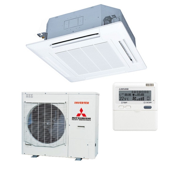 Klimaanlage Mitsubishi Heavy FDT100VH + FDC100VNA-W - 10,0 kW / 8,5 kW Kühlen / Heizen inkl. Kabel-FB und Standard-Paneel