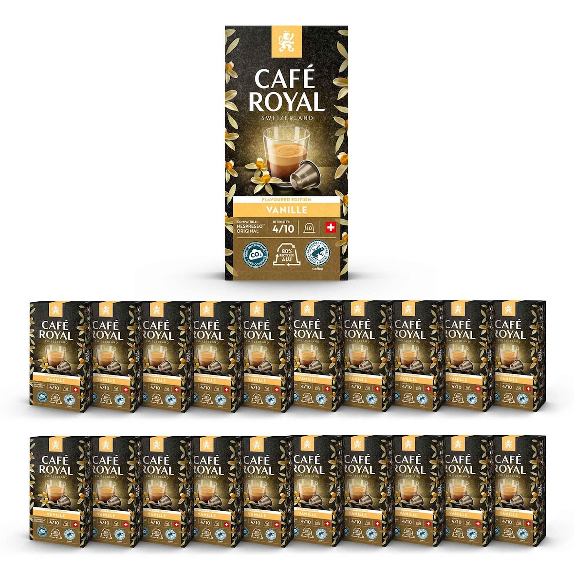 Café en Capsules Aluminium - Café Royal Pro | 200 Dosettes - Compatibles avec les Machines à café Nespresso®* Alu à usage Domestique - SAVEUR VANILLE