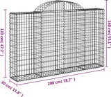 thumbnail of vidaXL Gabionen mit Hochbogen 4 Stk. 200x30x120/140cm Verzinktes Eisen