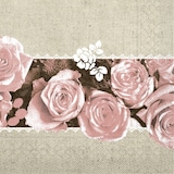 thumbnail of Mank Serviette aus Tissue, Lovely Roses in Rosa, 40 x 40 cm, 100 Stück - Rosen Blumen Floral
