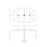 thumbnail of Parasol double 4,6x2,6 m avec LED solaire intégré, manivelle et double toit ventilé, idéal pour jardin, piscine et terrasse - ALISEO