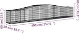 thumbnail of vidaXL Gabionen mit Hochbogen 20 Stk. 400x50x60/80cm Verzinktes Eisen