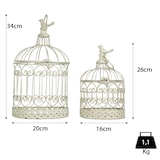thumbnail of Moritz Deko-Vogelkäfig weiß rund 2er Set verziert mit für Blumen Kerzen u.m.