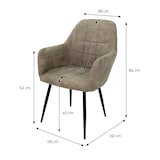 thumbnail of ECD Germany – Esszimmerstühle 2er Set Olive | Kunstleder, Armlehnen, Metallbeine, ergonomische Esszimmer- & Küchenstühle