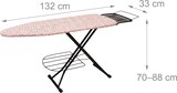 thumbnail of Relaxdays Bügelbrett für Dampfbügeleisen, 110 x 33 cm, höhenverstellbar, klappbar, Ablage, Bügeltisch Blumen, weiß-rosa