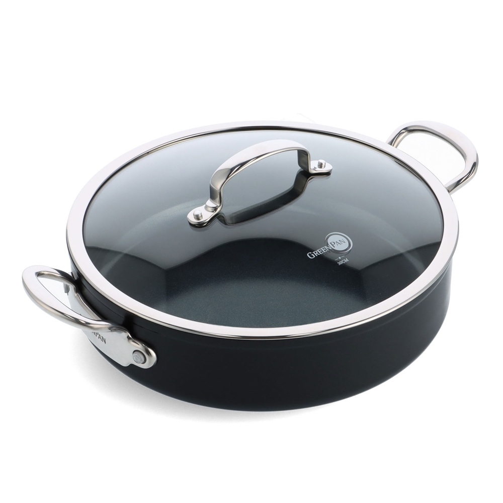 Sauteuse Barcelona pro 30 cm mit Deckel - 481 cl Schwarz Rund Keramik Greenpan