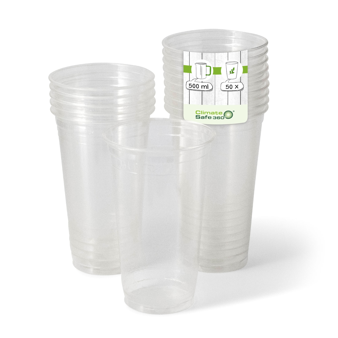greenbox - PLA-Klarbecher 500 ml / 20 oz, Ø 95 mm, 50 St.