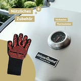 thumbnail of Gasgrill 3+1 Brenner mit Deckel DELO [Inkl. Handschuhe] Grillwagen mit Seitenbrenner Campinggrill mit Seitenablage & Thermometer