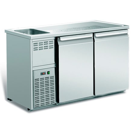 Biertresen 1550 mit 2 Volltüren und 1 Becken Links