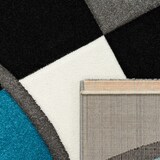 thumbnail of Teppich Kurzflor Karo Wohnzimmer schmutzabweisend Türkis Rechteckig 120x170 | 100% Polypropylen, Rücken aus Jute | Florhöhe: 12 mm | nur Handreinigung