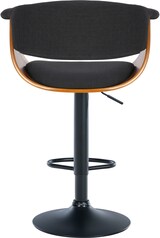 thumbnail of Barhocker BAKOT - Stoff Walnuss/schwarz 60x51x90 cm | Barstuhl Höhenverstellbar Mit Lehne Drehbar Tresenhocker Tresenstuhl Kneipenhocker Kneipenstuhl