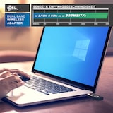 thumbnail of CSL - USB WLAN Stick Adapter DualBand, 2,4GHz & 5GHz bis zu 300 Mbit/s, USB 2.0, MU-MIMO, kompatibel mit Windows 7-11, Schwarz