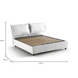 thumbnail of Dmora Doppelbett Dabdelli, Bettkasten mit Stoffbezug, 100 % Made in Italy, Öffnung vorne, geeignet für Matratzen 160 x 200 cm, Weiß