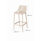 thumbnail of Gasfrit - Hoher Barhocker aus braunem Polypropylen 450 x 450 x 980 mm