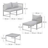 thumbnail of SVITA DETROIT Polyrattan Tuinloungeset Modulaire Hoekbank met Tafel Inclusief Kussens Beige