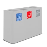 thumbnail of Stil Casa PURE afvalinzamelingssysteem, gelakt staal, 115x38xh. 80 cm, deksel met kantelbare klep, 300 liter, wit.