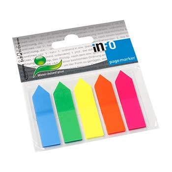 INFONOTES Tabs Flechas 5 colores (5 x 12 x 50 mm)