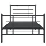 thumbnail of vidaXL Bedframe met hoofd- en voeteneinde metaal zwart 90x200 cm