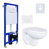 thumbnail of Belvit Komplettset Wand Hänge WC Spülrandlos + Deckel + Vorwandelement + Schallschutz + Betätigungsplatte