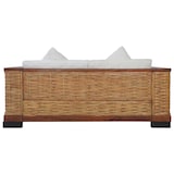 thumbnail of Helloshop26 - Canapé 2 places de salon salle de séjour maison intérieur avec coussins marron rotin naturel 02_0019492