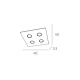 thumbnail of Lámpara de techo cuadrada Toplight Area de 4 luces con casquillo GX53, estructura gris, diseño moderno 40x40x3cm