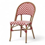 thumbnail of Sedia da terrazza per ristorante CONTI in alluminio e polirattan intreccio zig-zag rosso e bianco - 49 x 57 x 88 cm Rosso e Bianco