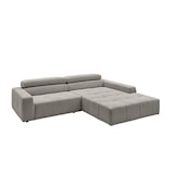 thumbnail of KAWOLA Sofa RENO Ecksofa Feincord grau mit motorischem Sitzvorzug Longchair rechts