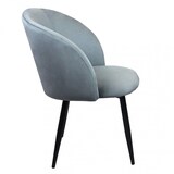 thumbnail of Sedia poltrona da interno ingresso salotto con struttura in acciaio e seduta rivestita in velluto colorato Camy -  Gray