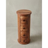 thumbnail of Design Sideboard Sheesham Massivholz 35x85x35 cm, Schränkchen mit 4 Schubladen, Schmaler Beistellschrank Massiv, Mini Kommode