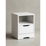 thumbnail of Nachtkonsole `Ilm`: geräumige Schublade, Regalfach, Melaminharzbeschichtung, kratzfest, wasserabweisend, Spanplatte. Weiß, 31x31x43 cm | Kadima Design