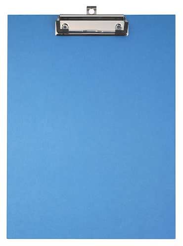 Exacompta - Cod.17292E Portablocco con molla copertina rigida rivestita con carta - Formato 23x32cm per A4 - Blu - Confezione da 10