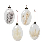 thumbnail of 1 Weihnachtskugel 13,5cm Glas gefüllt Trockenblumen Christbaumkugeln transparent