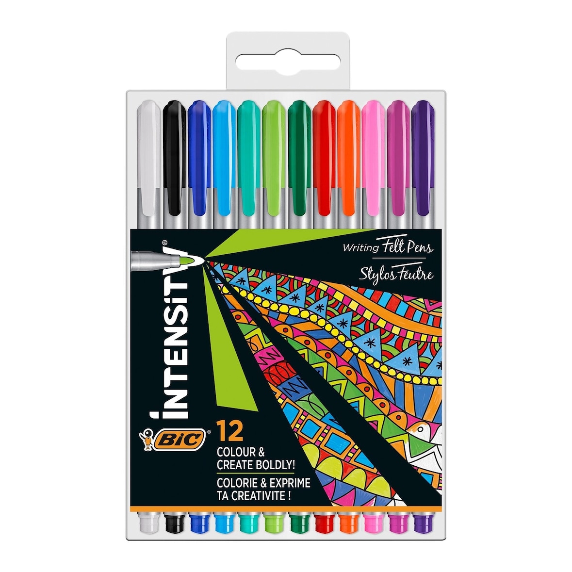 BIC - Estuche de 12 Rotuladores de Colores INTENSITY Medium Larga Duración