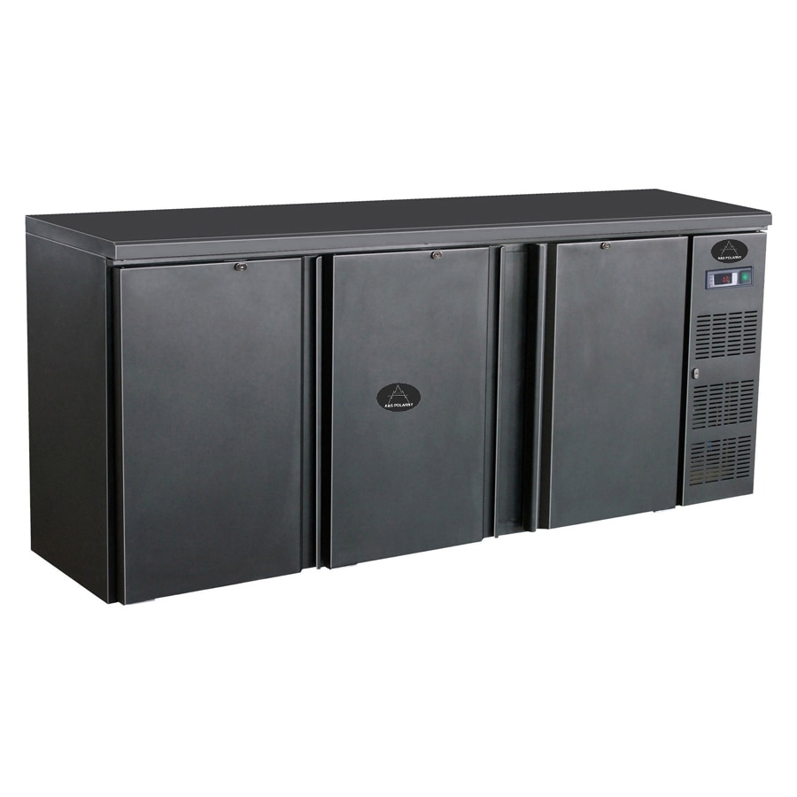Gastro Barkühler Bar-Kühlschrank schwarz 3 Türen 537 l, 2002x513x860 mm 0-10°C