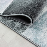 thumbnail of Carpetsale24 Teppich 200x290 cm – Kurzflor Konturenschnitt in Blau Grau Weiß – Kariertes Design, Extra Weich, für Wohnzimmer, Esszimmer