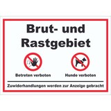 thumbnail of Brut- und Rastgebiet Betreten und Hunde verboten Schild A2 (420x594mm)