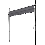 thumbnail of Klemmmarkise mit Handkurbel, höhenverstellbar - 250 x 180 cm, schwarz/grau