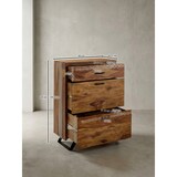 thumbnail of Kommode 80x120x41,5 cm Sheesham Massivholz / Metall Flurkommode, Sideboard Highboard mit Baumkante, Kommodenschrank Holz Modern, Standschrank