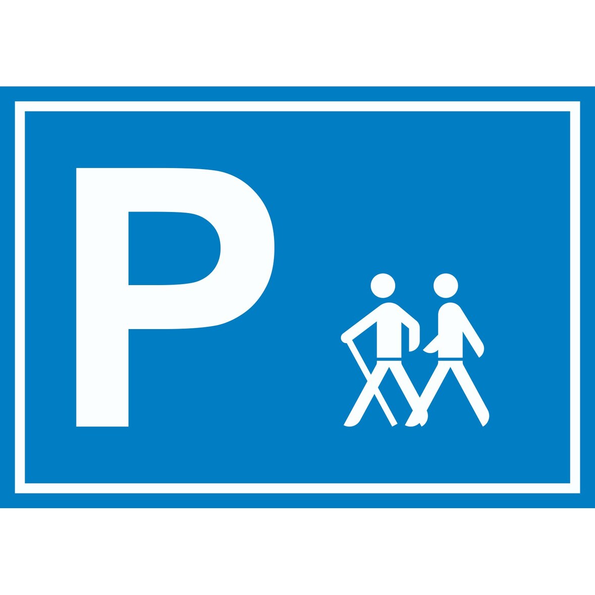 Wanderer Parkplatz Schild waagerecht A4 (210x297mm)